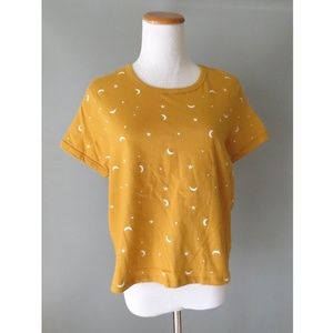 Moon & Stars Cropped Slouchy T-Shirt Shirt Blouse